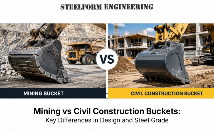 Mining vs Civil Construction Buckets: Key Differences in Design and Steel Grade
